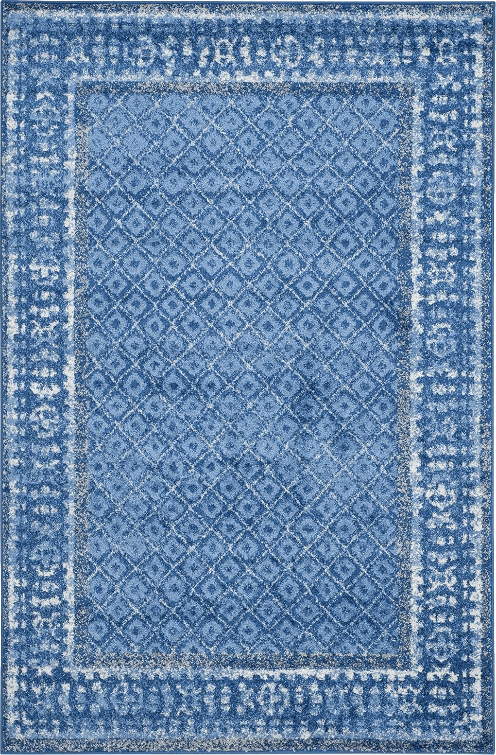 SAFAVIEH Adirondack Collection Accent Rug - 4' x 6', Light Blue & Dark Blue, Distressed Design, Non-Shedding & Easy Care, Ideal for High Traffic Areas in Entryway, Living Room, Bedroom (ADR110F)