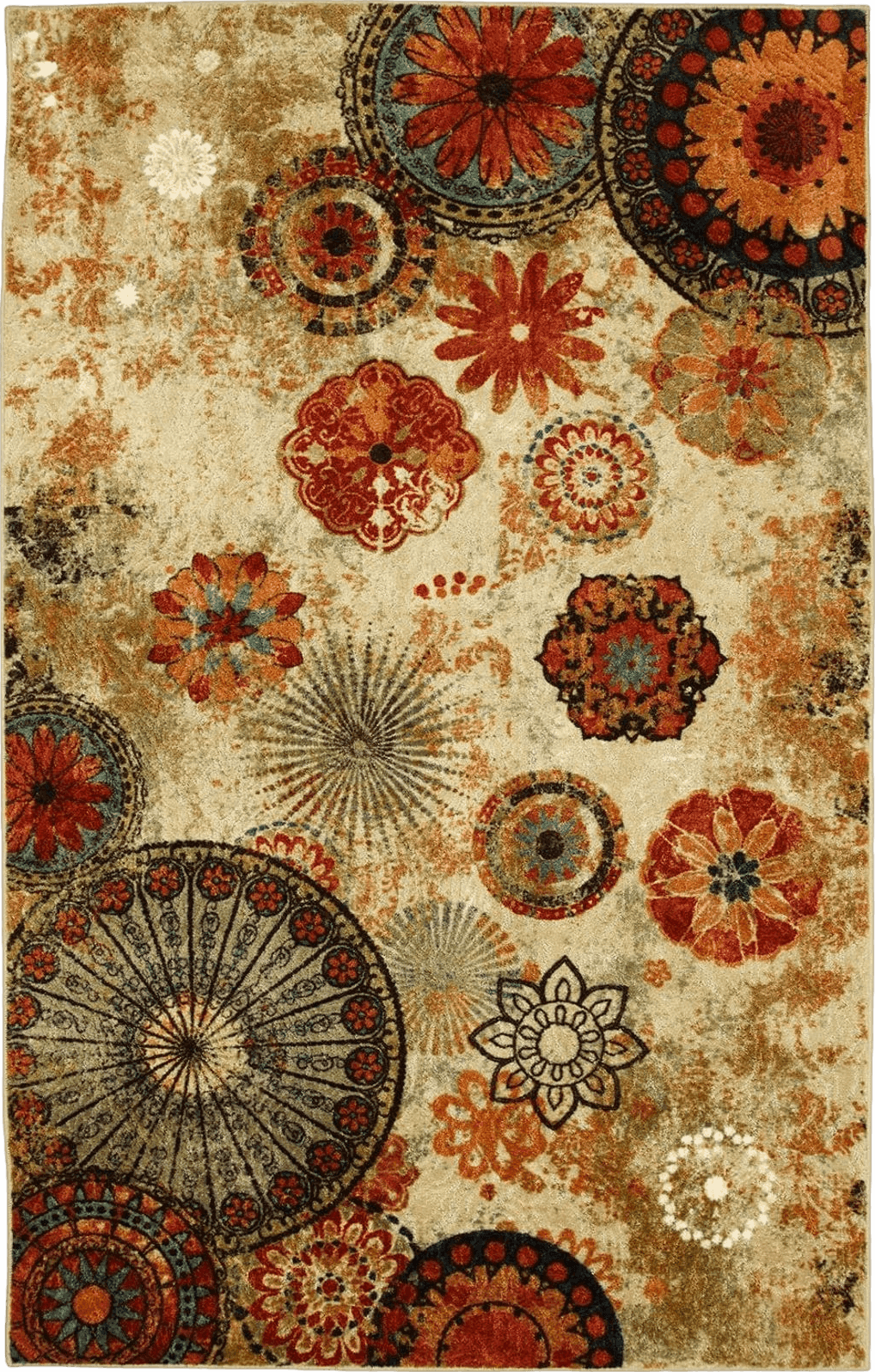 Mohawk Home Caravan Ornamental Floral Medallion 2' 6" x 3' 10" Area Rug - Orange - Perfect for Living Room, Dining Room, Office