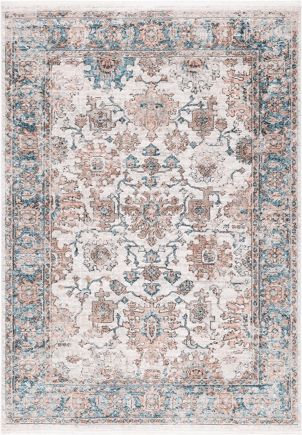 SAFAVIEH Shivan Collection Area Rug - 9' x 12', Grey & Blue, Oriental Distressed Design, Non-Shedding & Easy Care, Ideal for High Traffic Areas in Living Room, Bedroom (SHV797F)