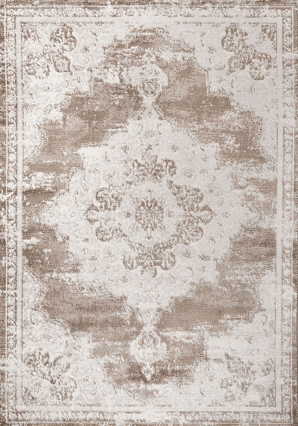 Eyely PDM400B-8 Modern Alhambra Ornate Medallion Indoor Area Rug Bohemian;Transitional;Traditional, Bedroom, Kitchen, Living Room, Easy-Cleaning, Non-Shedding, 8 X 10, Brown/Cream