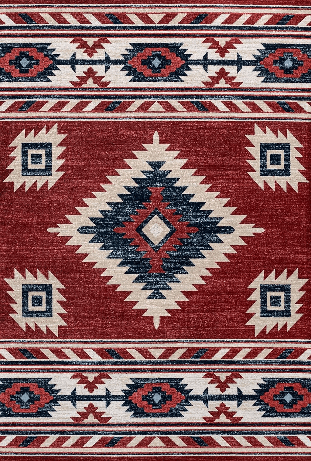 Bedroom Red Eyely CWS100A-8 South Western Serape Medallion Southwestern Indoor Area Rug Geometric;Cottage;Bohemian;Classic, Bedroom, Kitchen, Living Room, Easy-Cleaning, Non-Shedding, 8 X 10, Red/Navy/Cream