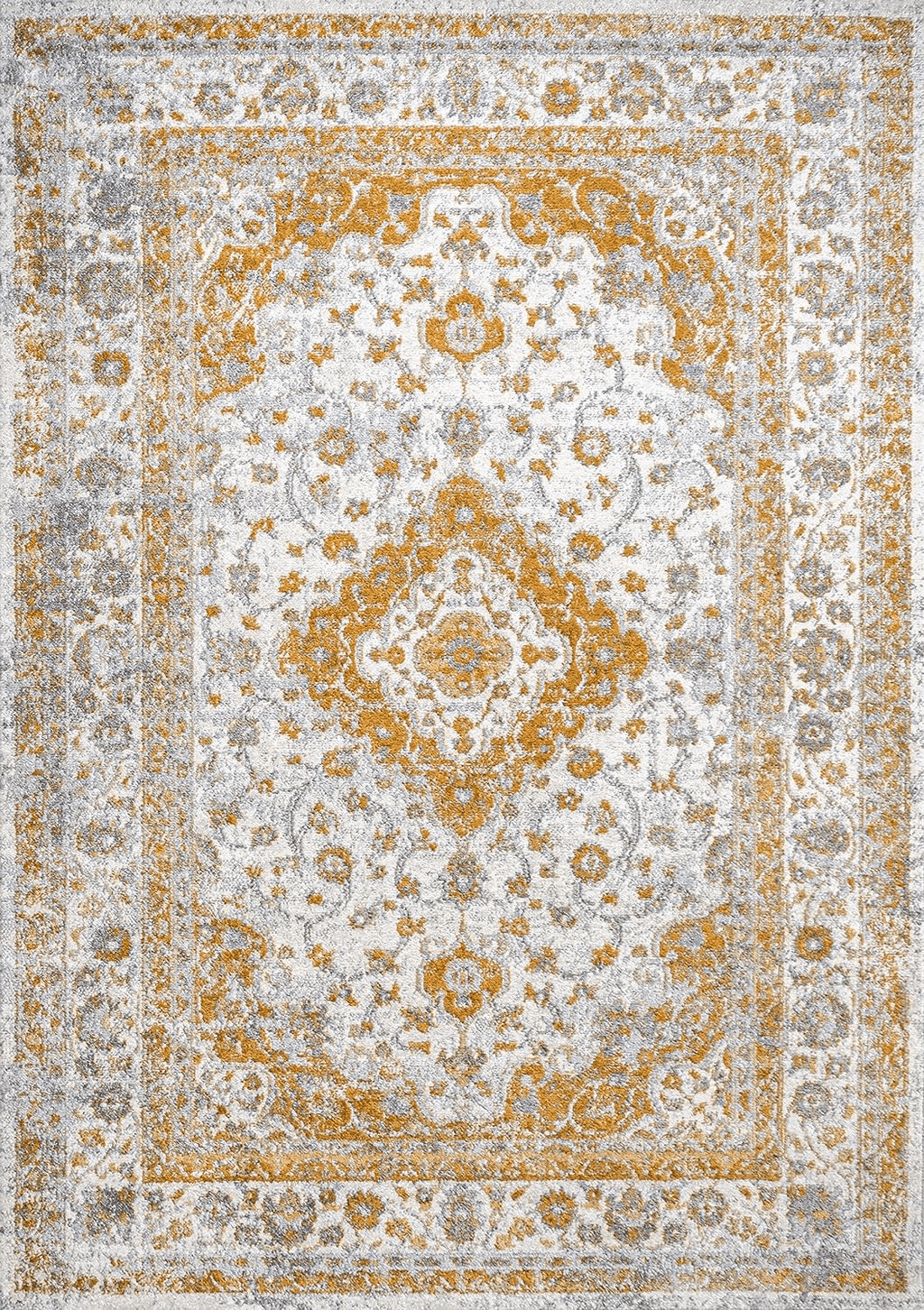 Eyely PDM212B-8 Modern Indhira Ornate Medallion Indoor Area Rug Bohemian;Vintage;Traditional;Transitional, Bedroom, Kitchen, Living Room, Easy-Cleaning, Non-Shedding, 8 X 10, Orange/Cream