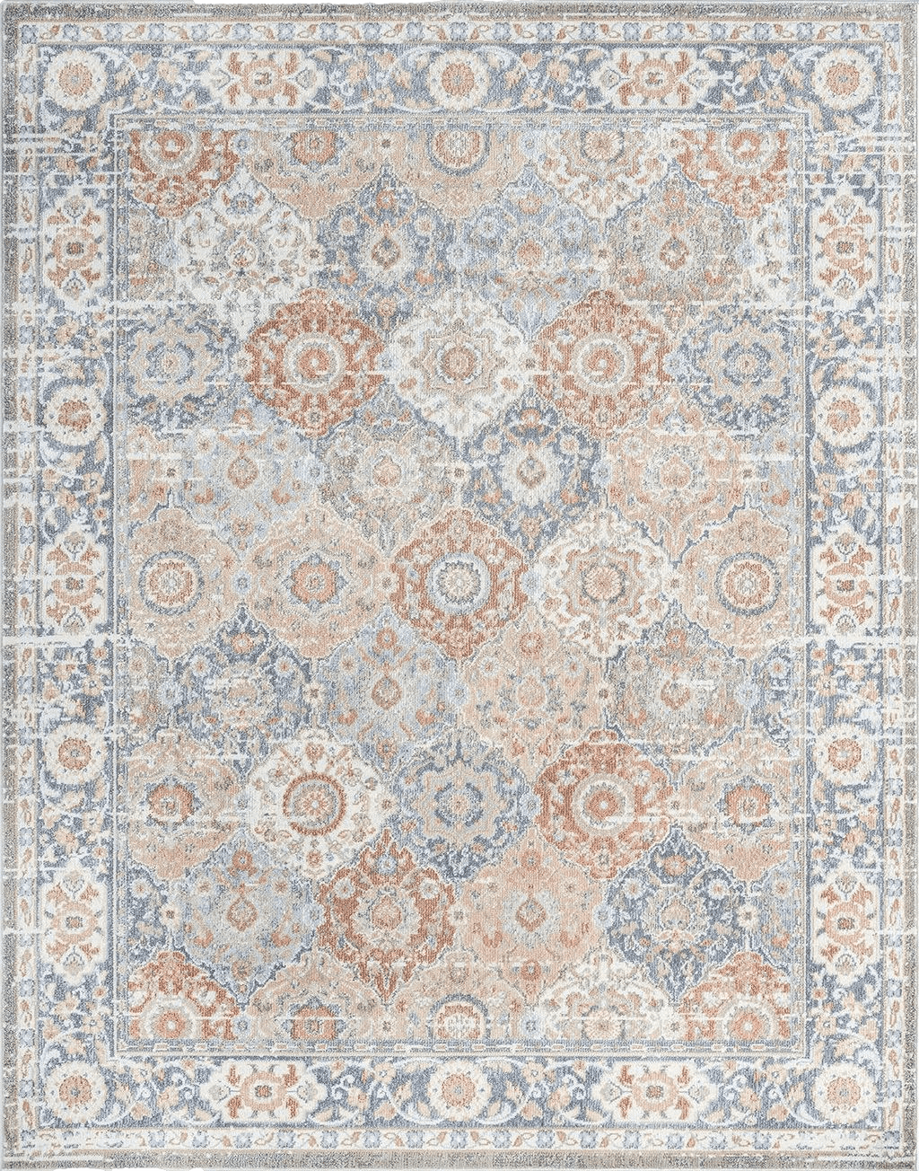 FairOnly Area Rug 8x10 Boho Floral Living Room Rugs Oriental Medallion Large Soft Neutral Bohemian Farmhouse Rug Indoor Floor Carpet for Bedroom Under Dining Table Home Office Decor,8x10