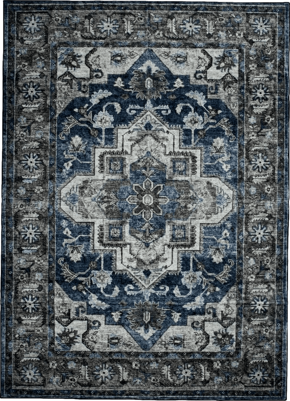 NEATIIP Washable Bohemian 8x10 Area Rug, Suitable for Bathroom for Bedroom Living Room Kitchen Outdoor The Boho Printed Area Rugs, Non-Slip Backing Washable Rug Blue/Coffee