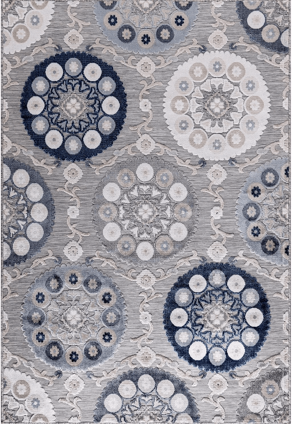 CAMILSON Indoor Rug, Blue 8x10 Bohemian Medallion Floral Area Rugs, Easy-Cleaning Non-Shedding Living Room, Garden and Kitchen Washable Carpet (8 x 10)