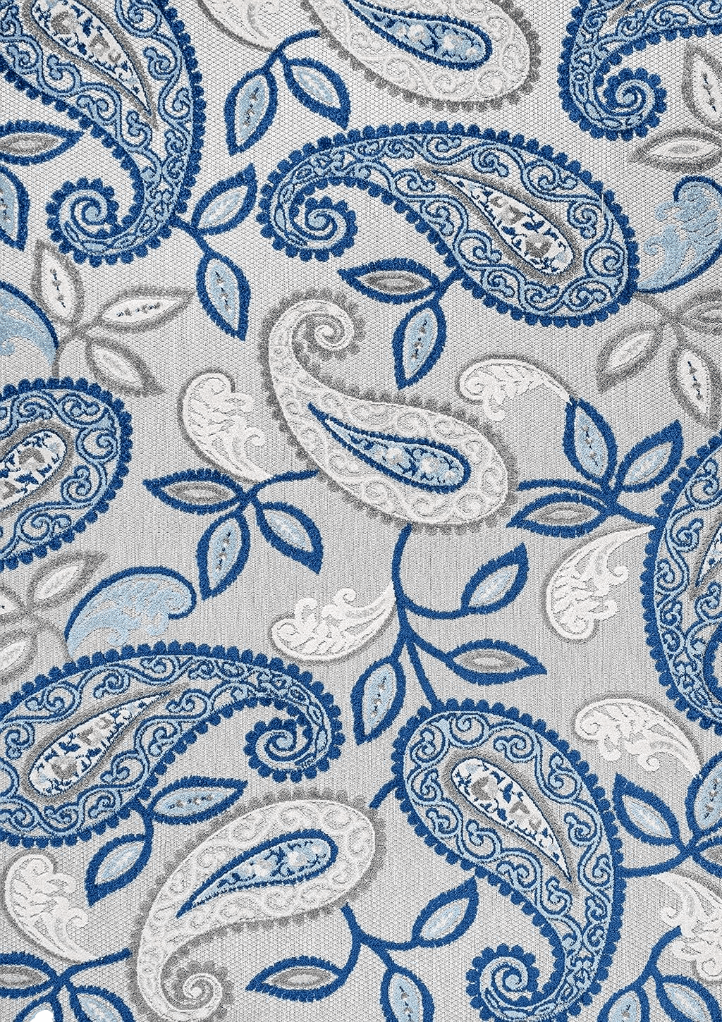 JONATHAN Y AMC102C-8 Julien Paisley High-Low Indoor Outdoor Area-Rug Bohemian Floral Easy-Cleaning High Traffic Bedroom Kitchen Backyard Patio Porch Non Shedding, 8 X 10, Blue/Light Gray