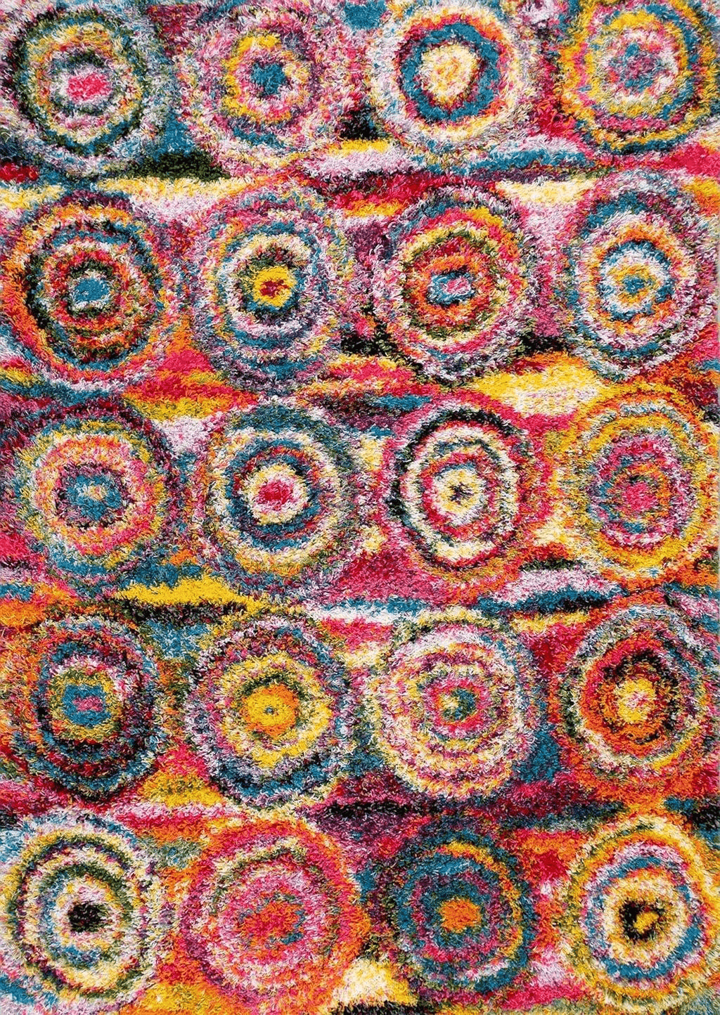 nuLOOM Kindra Bohemian Circles Shag Area Rug, 8x10, Multi