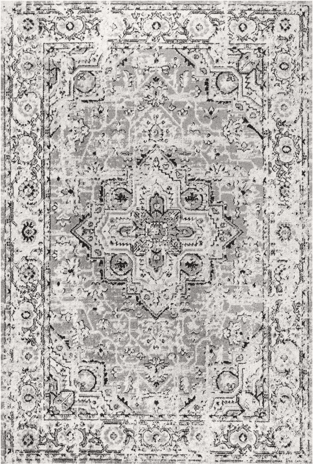 JONATHAN Y BMF110A-8 Denia Ornate Geometric Medallion Indoor Area-Rug Bohemian Floral Easy-Cleaning High Traffic Bedroom Kitchen Living Room Non Shedding, 8 X 10, Dark Gray