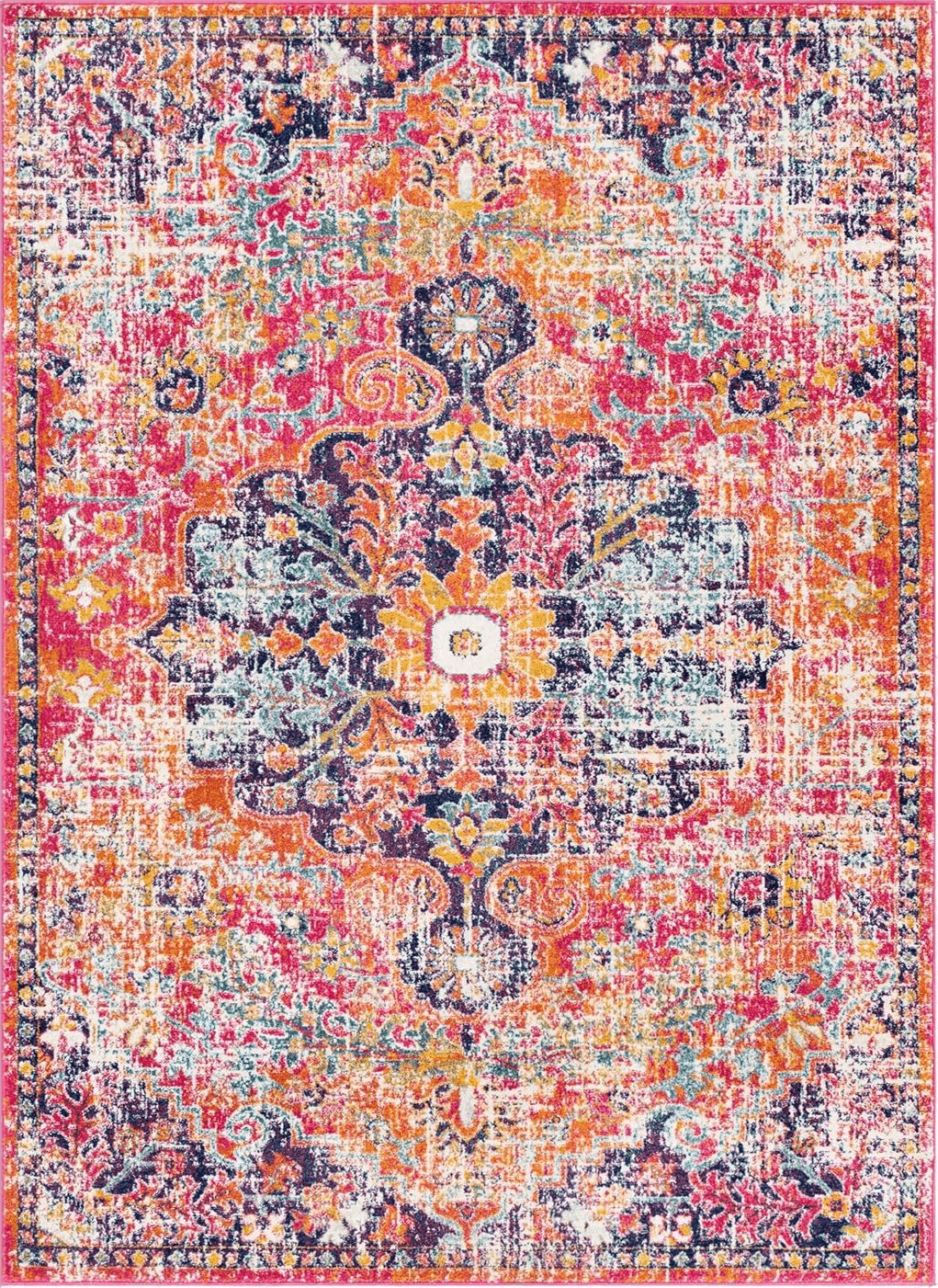 Artistic Weavers Odelia Vintage Bohemian Area Rug,5'3" x 7'3",Aqua & Odelia Vintage Bohemian Area Rug,5'3" x 7'3",Purple/Orange