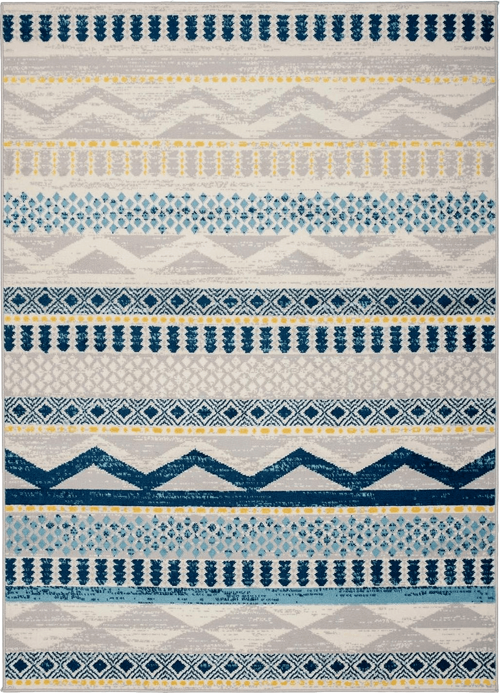 Rugshop Sky Collection Contemporary Bohemian Design Area Rug 5' x 7' Blue