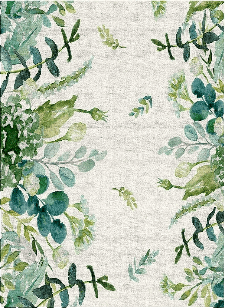 Bohemian Green Area Rug, Eucalyptus Green Leaves Area Rug, Living Room Rugs, Area Rugs for Bedroom Decor&Living Room Decor, Carpet 3x5ft Bedroom Rug, Rugs for Living Room