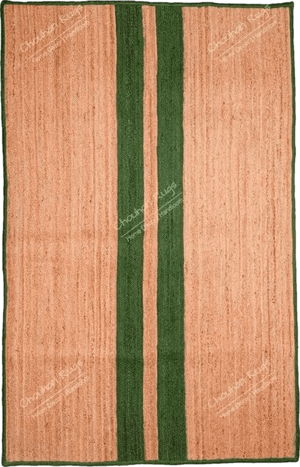 Chouhan Rugs Natural Jute Green Lined Rug Bohemian Rug Decor Rug Handwoven Rug Custom Rug Decorative Rug