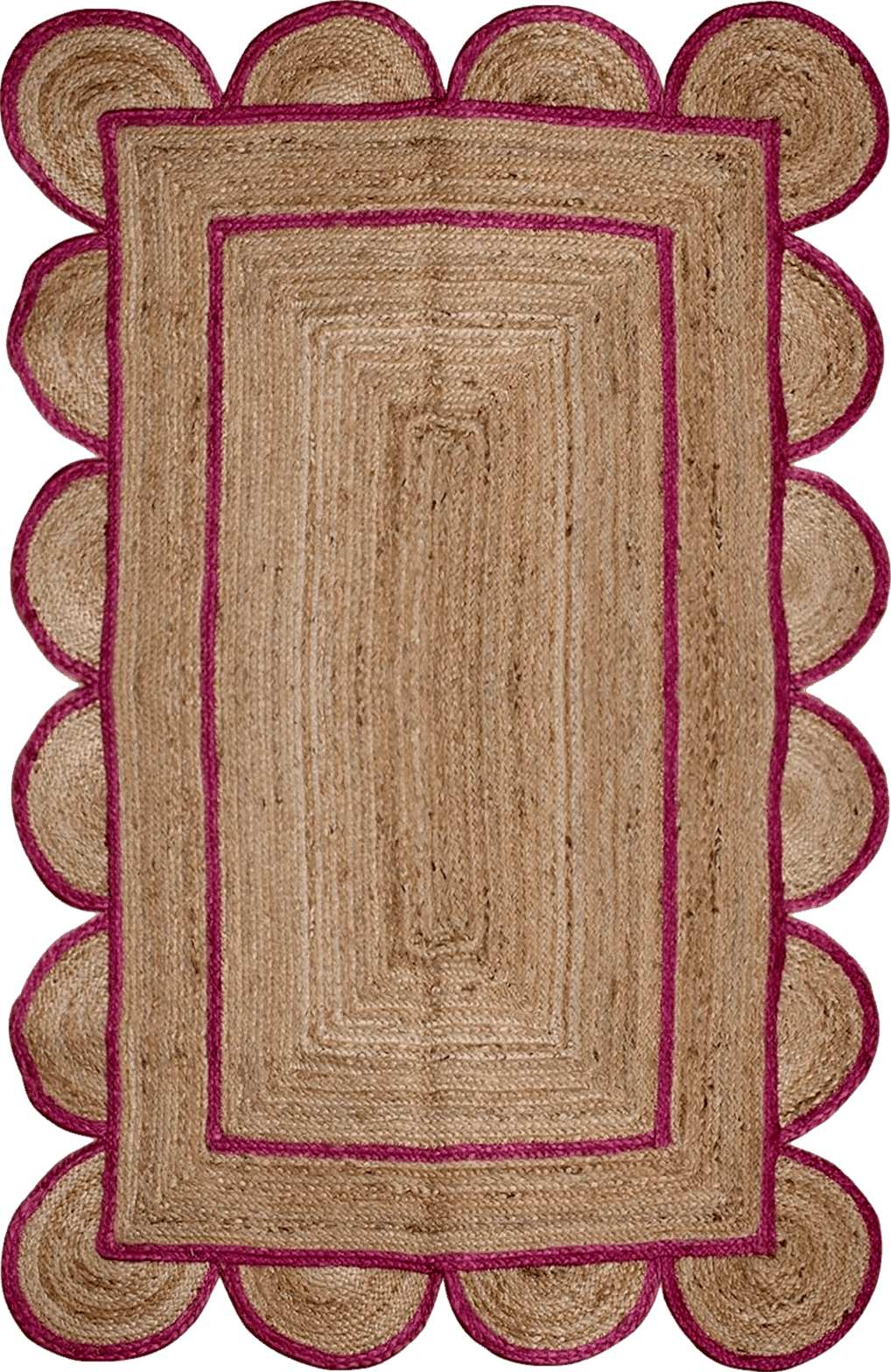 CASAVANI Indian Handmade Dhurrie Geometric Beige, Pink Outdoor Doormats Living Room Kitchen Jute Rug Eco Friendly Floor Rug Bohemian Jute Rugs for Bedroom 2x3 Feet