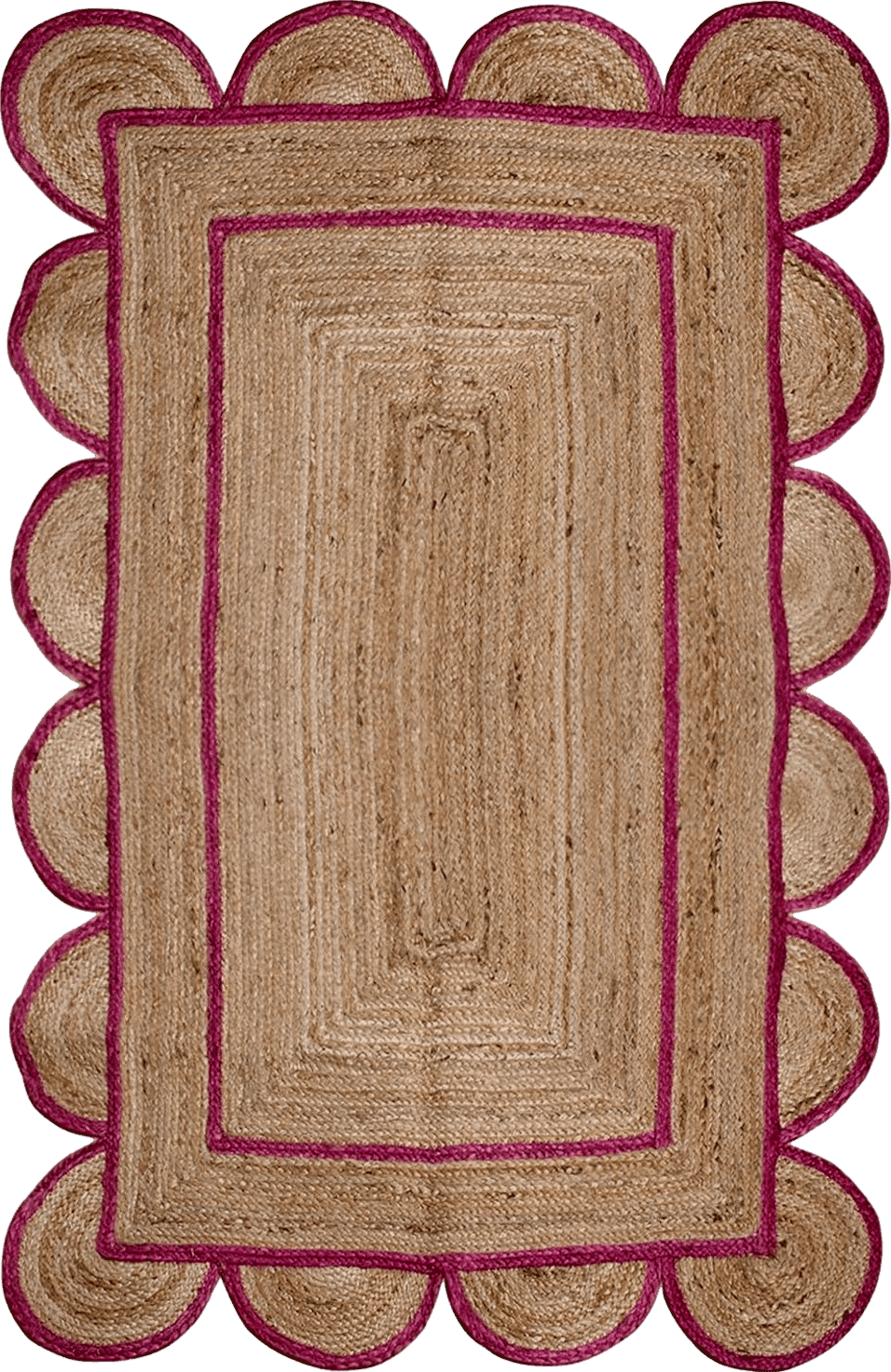 CASAVANI Indian Handmade Dhurrie Geometric Beige, Pink Outdoor Doormats Living Room Kitchen Jute Rug Eco Friendly Floor Rug Bohemian Jute Rugs for Bedroom 2x3 Feet