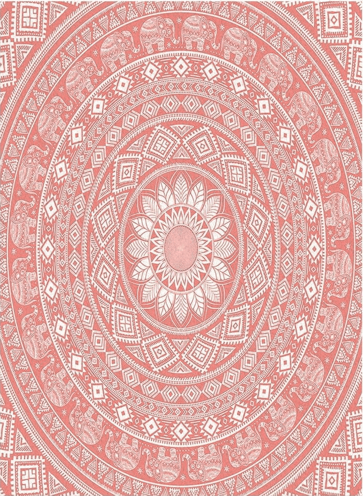 Bohemian Pink 2x3 Feet Rugs Bohemian Style Mandala Pattern Pink Rectangle Carpet Non-Slip Absorbent Indoor Floor Mats Soft Stain-Proof Runner Rug for Bedroom Living Room Home Decoration