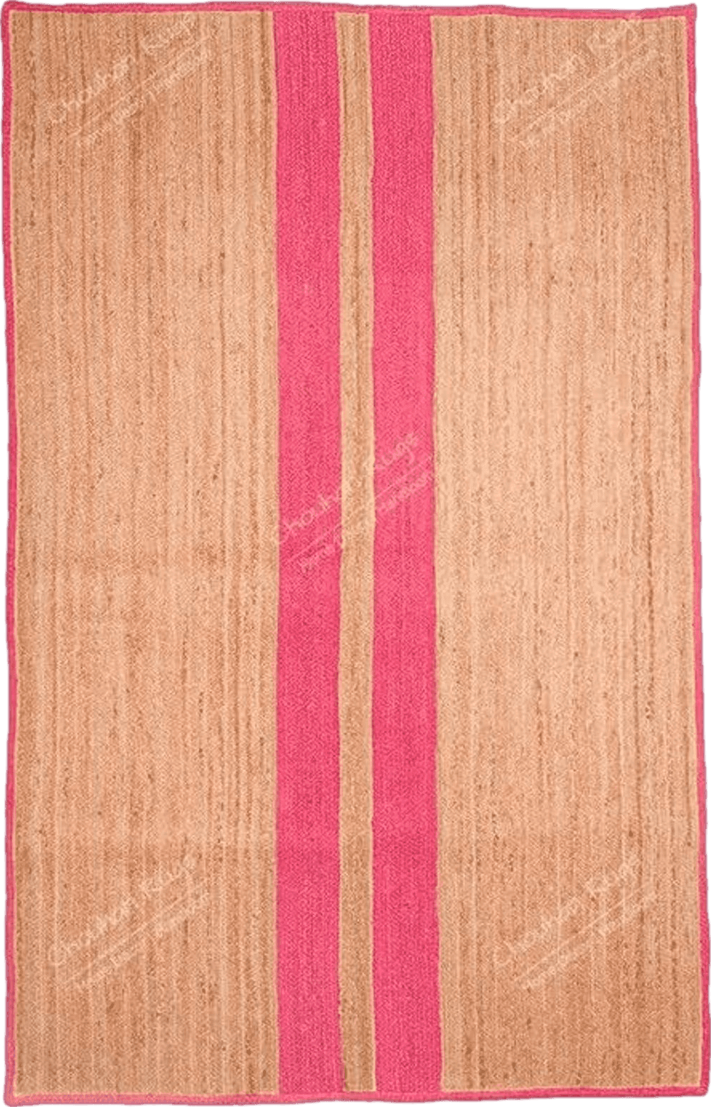 Chouhan Rugs Natural Jute Pink Lined Rug Bohemian Rug Decor Rug Handwoven Rug Custom Rug Decorative Rug