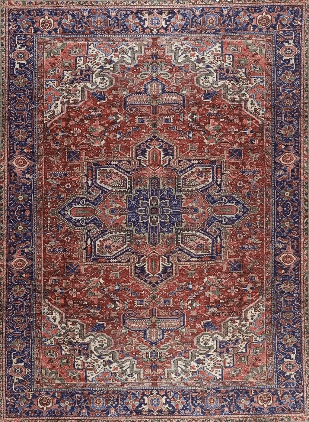 Bohemian Boho All Runners Fame Rugs Vintage Bohemian Area Rugs for Living Room, Bedroom, Red Terracotta Burgundy, 2'4" x 4'9"