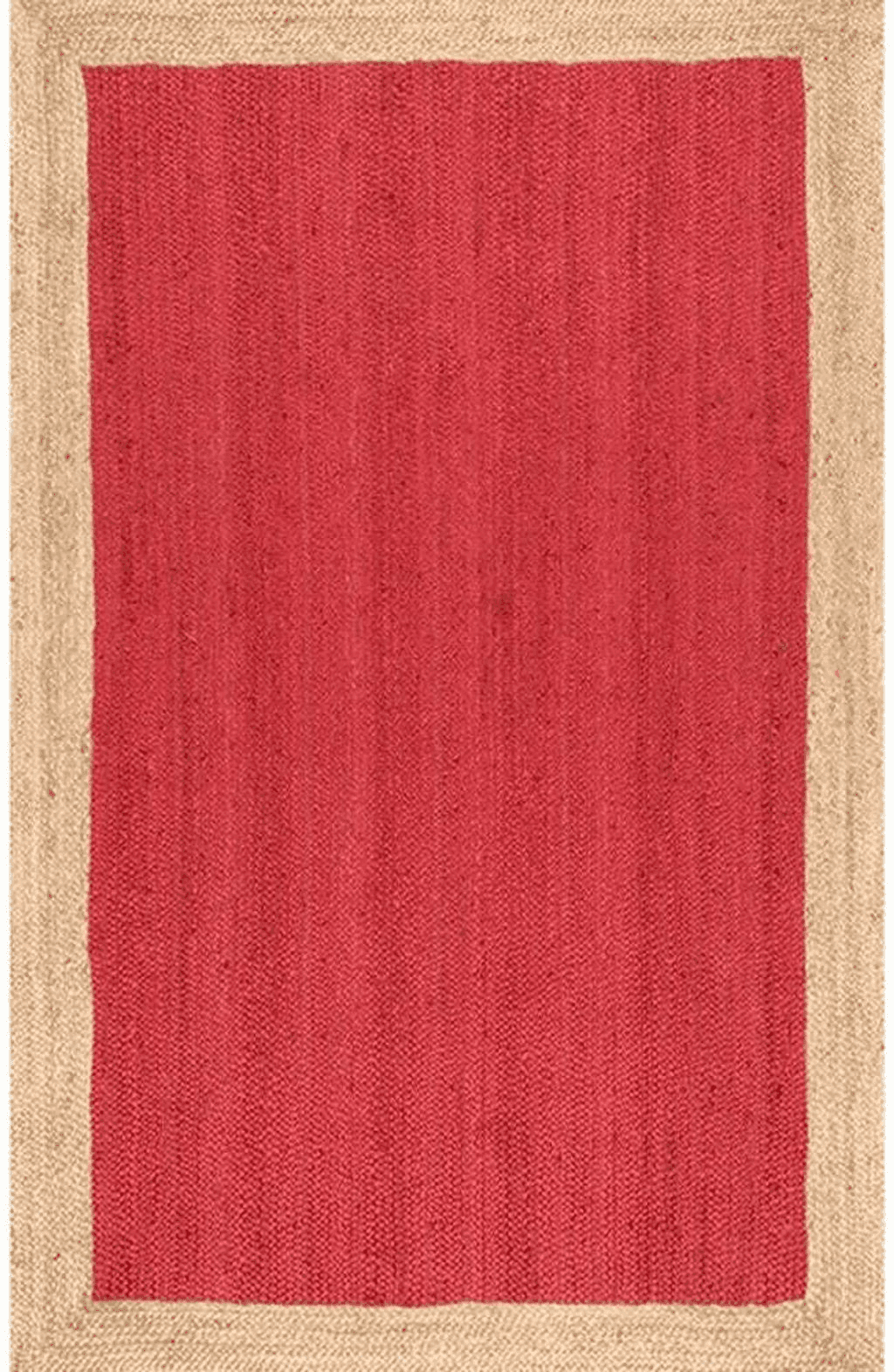 Durrie India Bohemian Collection Area Rug 3' x 5' Natural Fiber Collection Handmade Boho Fringe Woven Jute Area Rugs for Living Room,Bedroom Decorative Rug (Red)