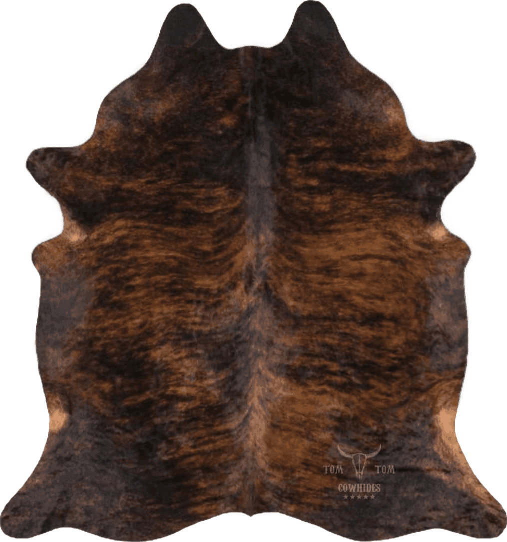 Tomtom Cowhides Brindle Dark Cowhide Rug 100% Natural Leather Rugs 6' x '6