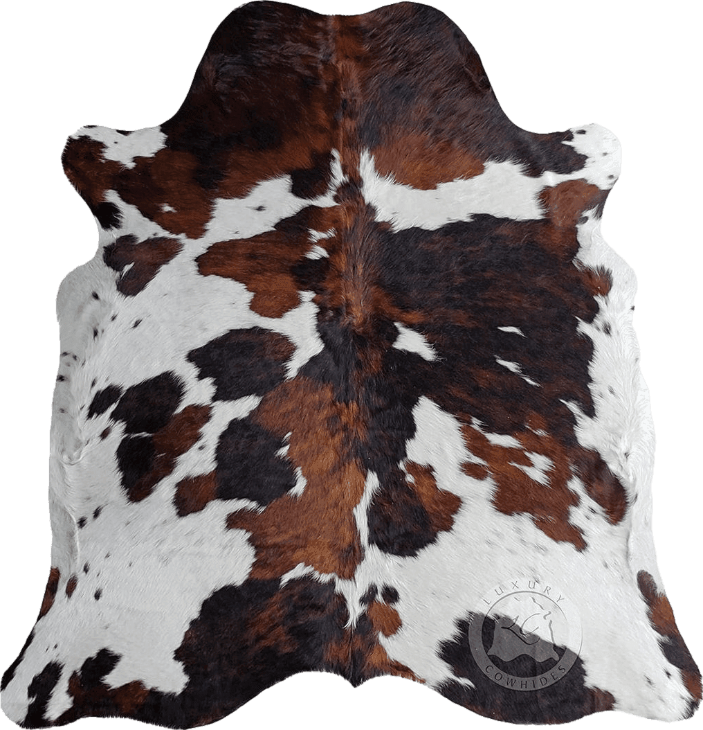 Cowhide 6x9 Genuine Tricolor Cowhide Rug XL 6 x 7-8 ft. - 180 x 240cm