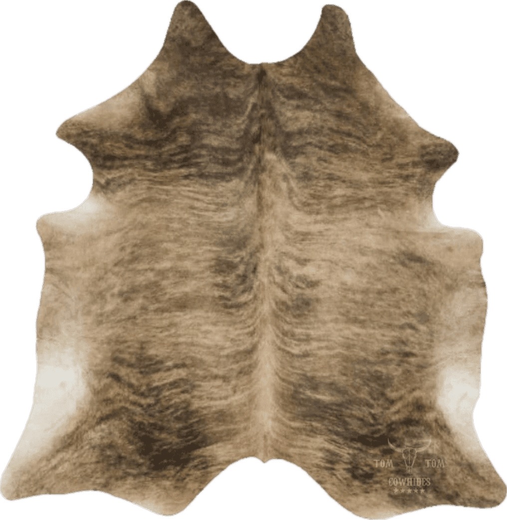 Tomtom Cowhides Brindle Medium Cowhide Rug 100% Natural Leather Rugs 6x6