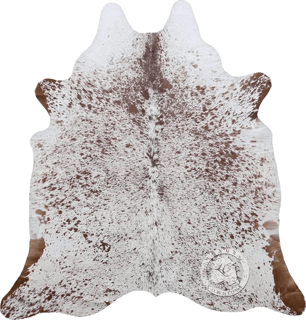 Sunshine Cowhides Genuine Salt and Pepper Brown and White Cowhide Rug - Luxurious Cow Rug for Bedroom, Living Room, and Home Decor - Masterpiece of Style and Functionality - 6x7ft (180x210cm)