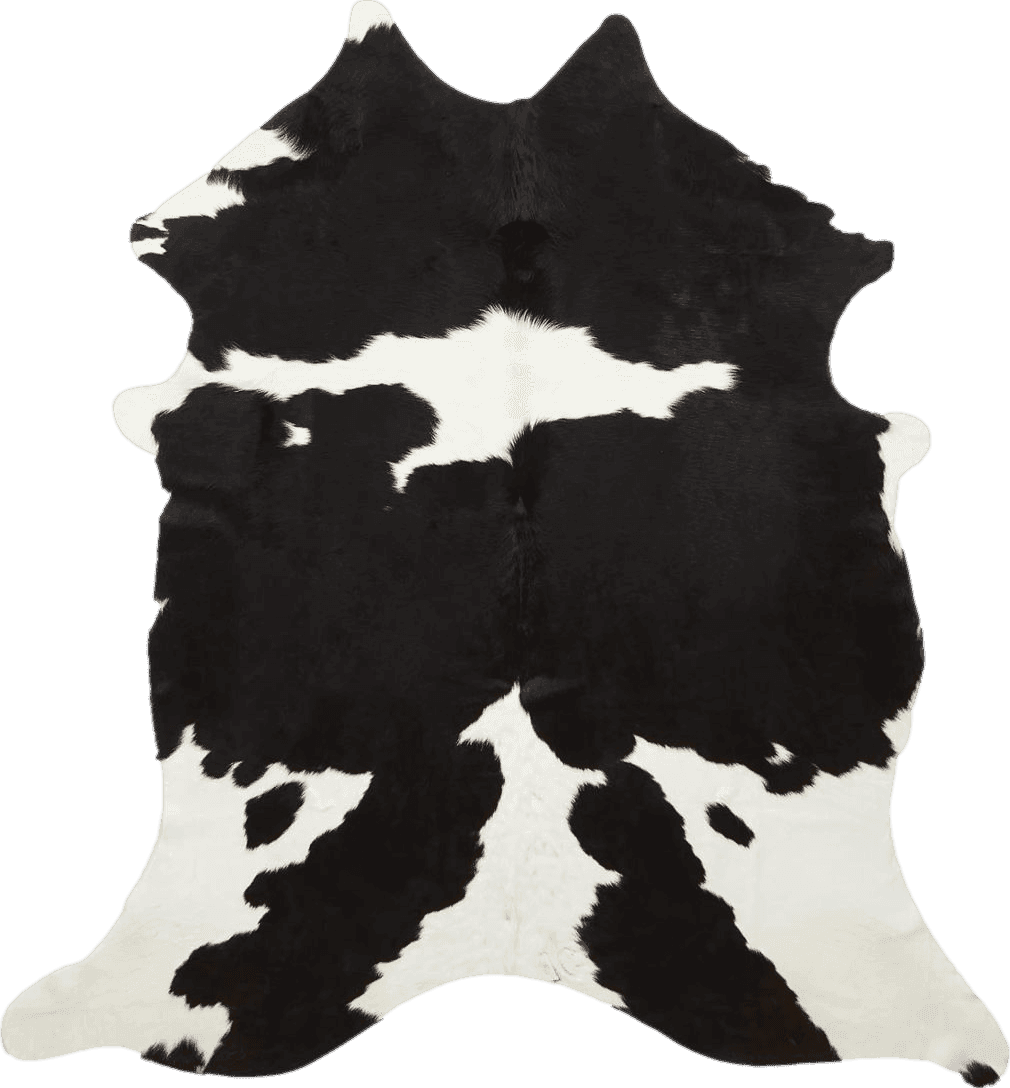 Cowhide Black White Hillyard Cowhide Rug Premium Black and White Real Handcrafted Grade A Natural Cowhide Rug - Sustainably Sourced and Lasts Longer Black and White Extra Large Cut - 7.5 x 6.5 ft