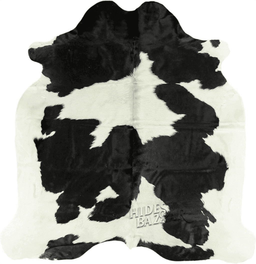 Cowhide Black White HIDES BAZAAR Classic Black and White Cowhide Rug, Premium Quality Genuine Leather Cow Hide, Area Rug (6x7 ft)