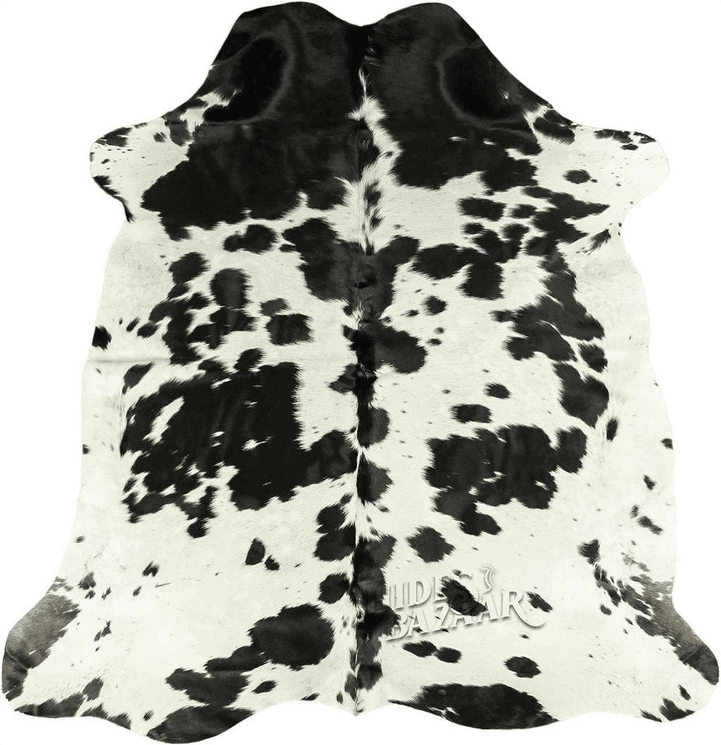 Cowhide Black White HIDES BAZAAR Classic Black and White Cowhide Rug, Premium Quality Genuine Leather Cow Hide, Area Rug (6x7 ft)