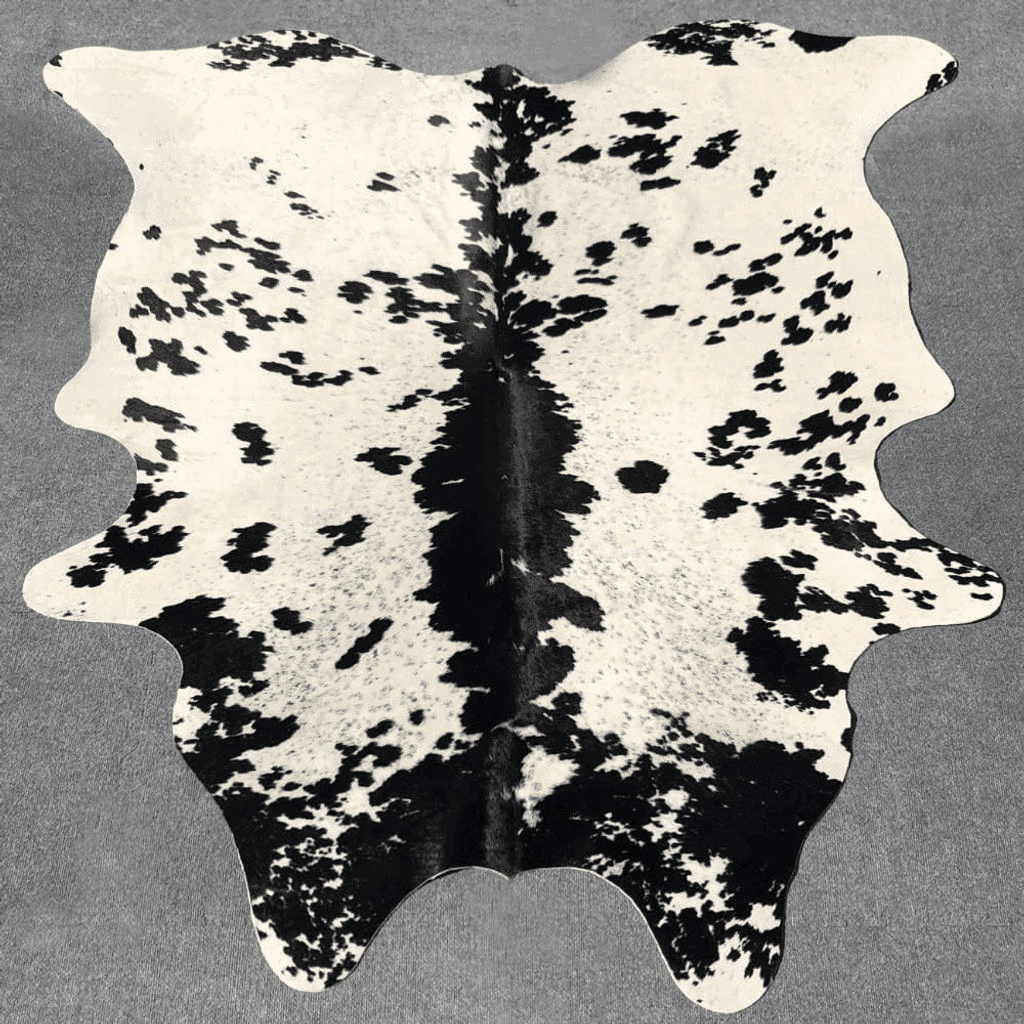 Cowhide Black White Black and White Cowhide Rug | Natural Cow Skin Cow Hide Leather Area Rug Hair On, 5 ft X 6 ft Premium Black White Shed Free Natural Hide