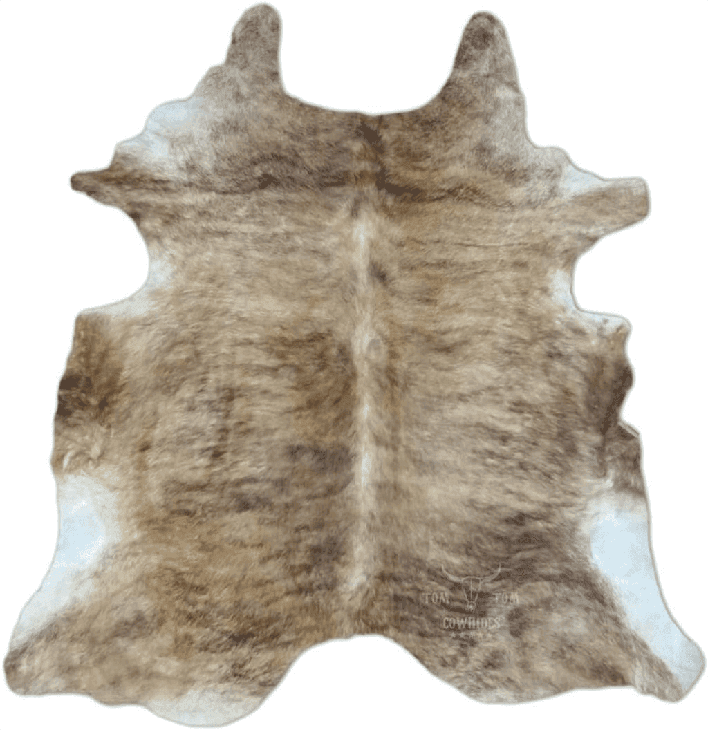 Tomtom Cowhides Brindle Light Cowhide Rug 100% Natural Leather Rugs 6x6