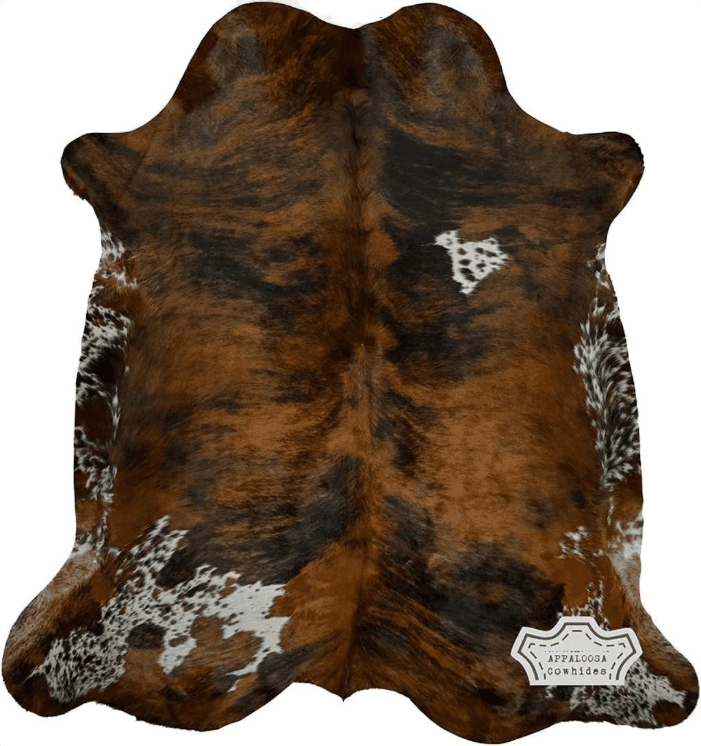 Cowhide 6x9 Appaloosa Cowhides Natural Cowhide Rug - Tricolor Cowhide Area Rug for Bedroom & Living Room - Luxury Cowhides Modern Accent Rug - Genuine Leather with Real Animal Fur, Medium, 6 x 8 Feet