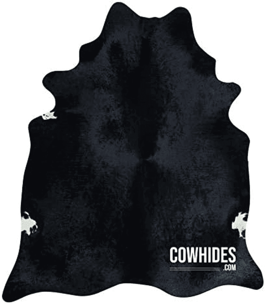 Natural Cowhide Area Rugs Solid Black (Large - 6.5 FT x 7.5 FT)…