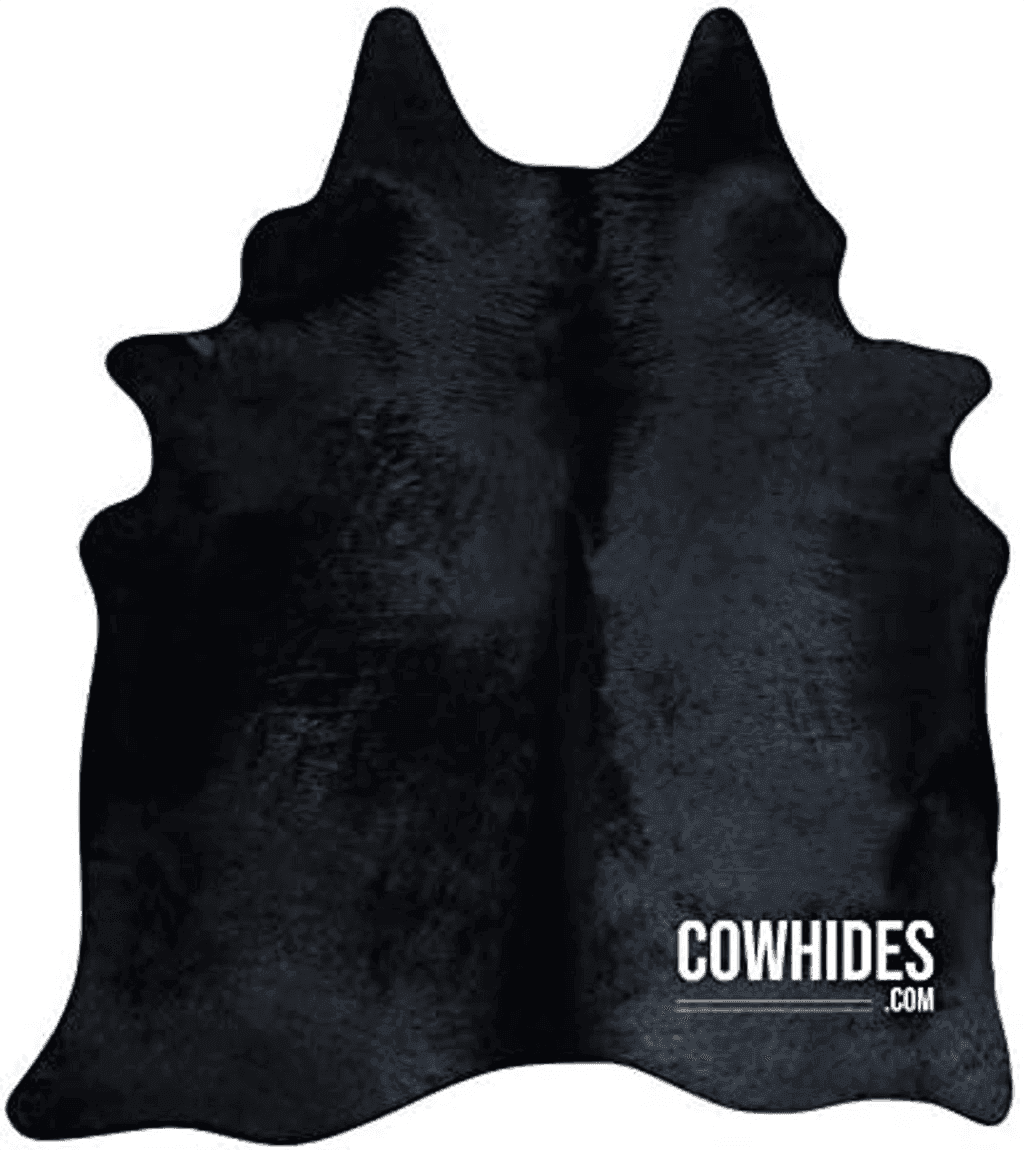 Natural Cowhide Area Rugs Solid Black (Large - 6.5 FT x 7.5 FT)…