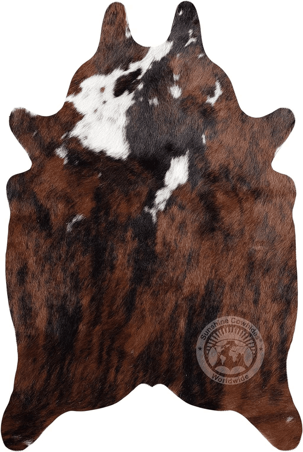 Cowhide 2x3 Genuine Mini Cowhide Rug Tricolor Small Hair on Cow Hide 24 x 35 inches 90 x 60 cm