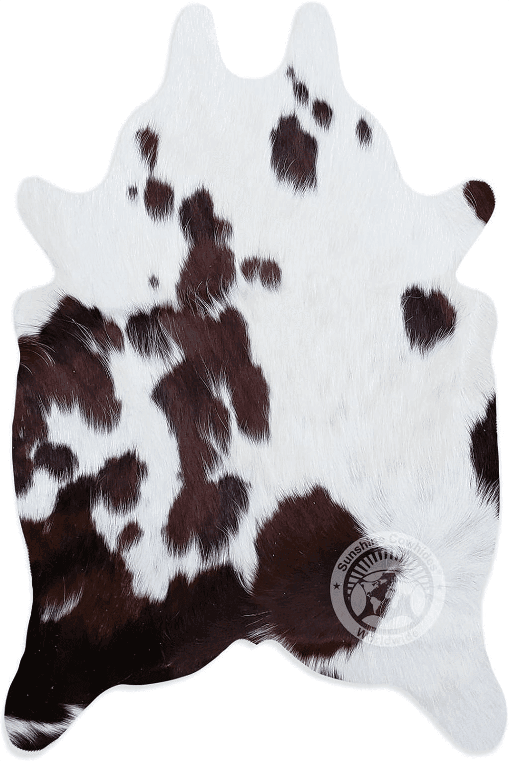 Cowhide 2x3 Genuine Mini Cowhide Rug Tricolor Small Hair on Cow Hide 24 x 35 inches 90 x 60 cm