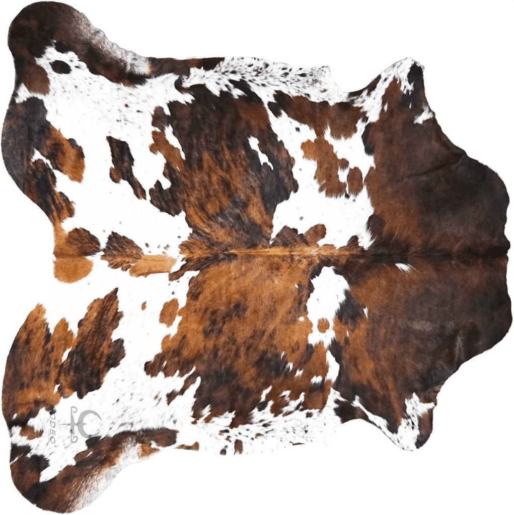 rodeo Genuine Cowhide Rug: Hand-Picked & Authentic Real Cowhide Rug for western Home Decor -TEXAS rug Cow Hide Rug Large Sized at 6x7ft - Rustic rug, Unique, Durable, Leather Cow Carpet Rugs -Tricolor