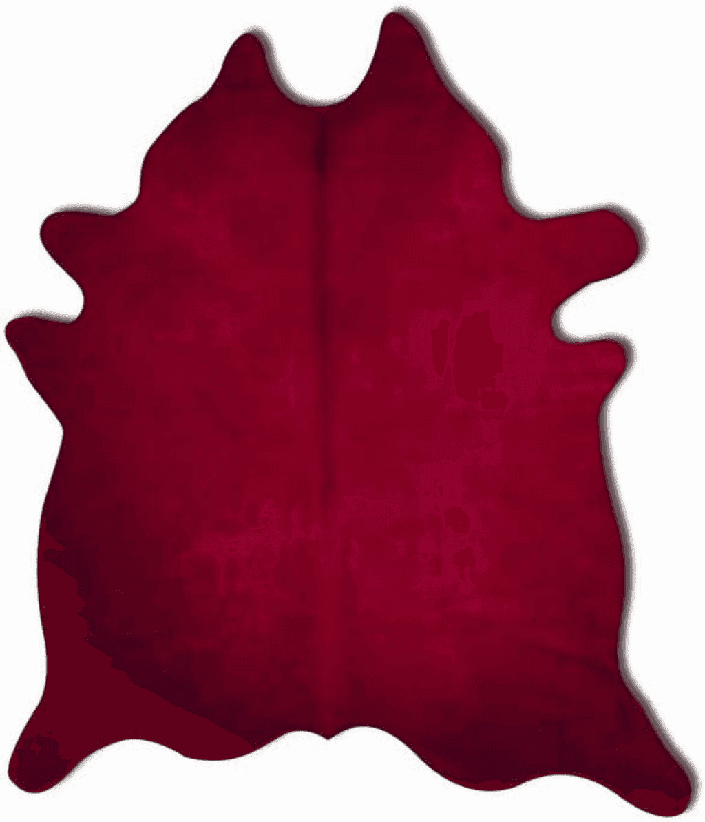 Cowhide Red Natural Geneva Cowhide Area Rugs for Living Room and Bedroom | Handmade 100% Cow Rug with Low Pile | Shed-Resistant Home and Office Rug, Burgundy, 6 ft x 7 ft