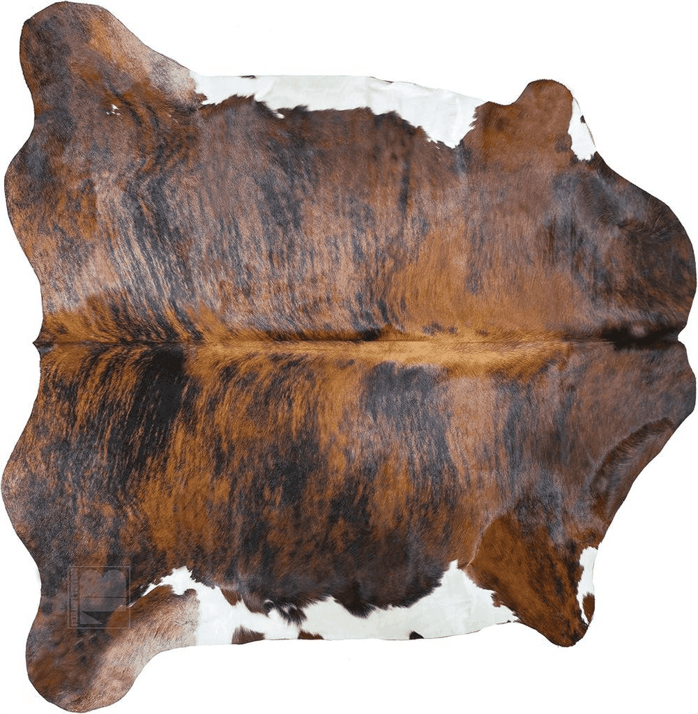 Cowhide 6x9 bonanza leathers Genuine Cowhide Rug Tricolor Brindle Size S/L/XL 5X6/6X7/7X8 FT (6X7)