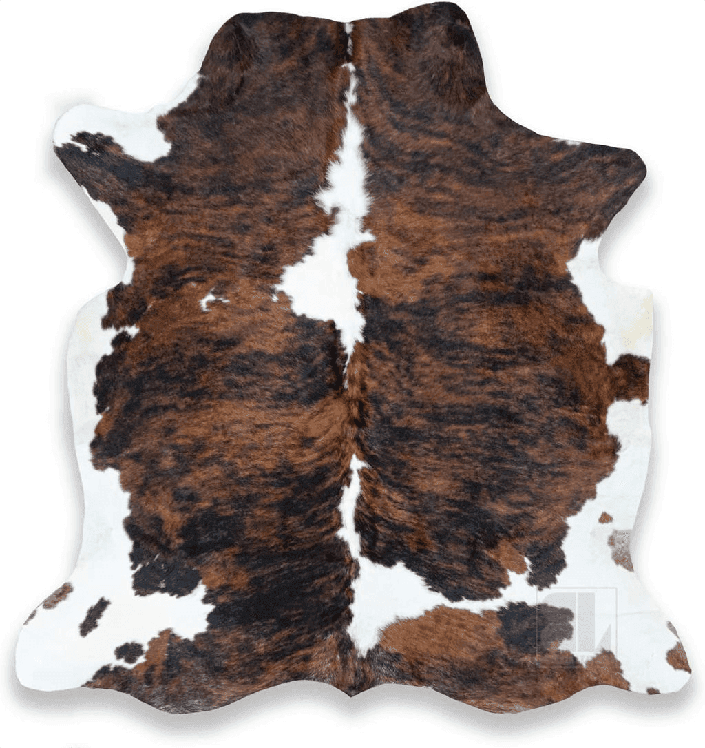 Cowhide 6x9 bonanza leathers Genuine Cowhide Rug Tricolor Brindle Size S/L/XL 5X6/6X7/7X8 FT (6X7)