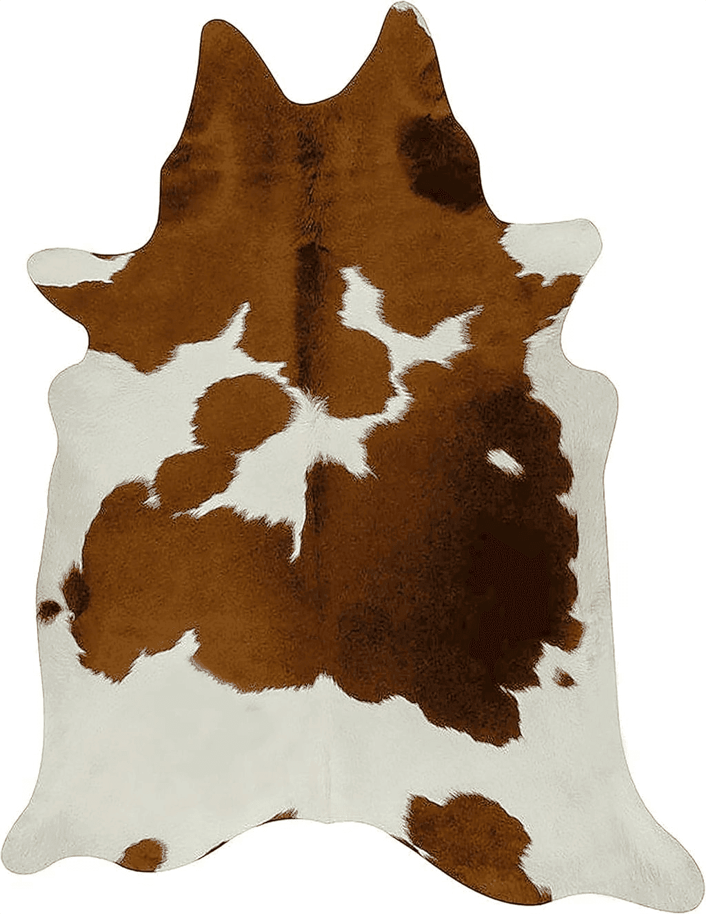 Cowhide 4x6 Brown & White Cowhide Area Rug Natural Premium Quality Cow Skin Hair On Leather Rug for Bedroom Décor 5ft x 4ft (60Inch x 48Inch, 152.4CM x 121.92CM) Medium