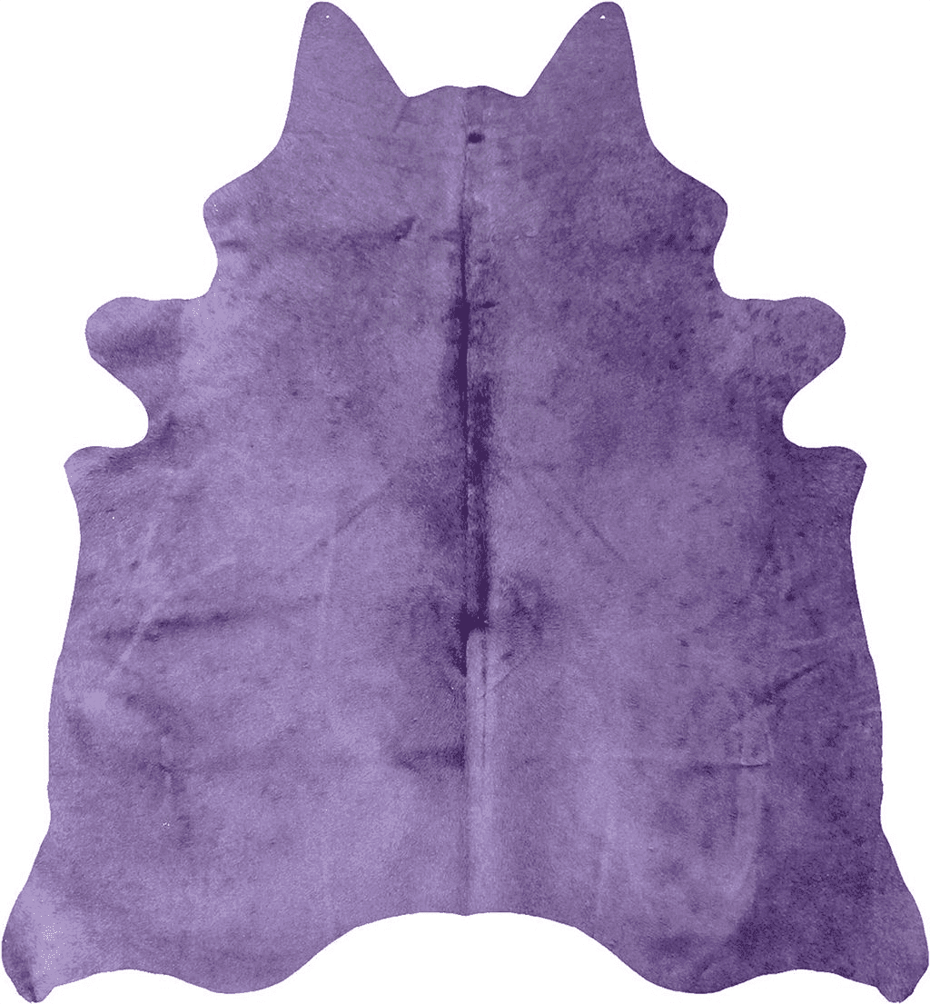 Cowhide 6x9 Natural Geneva Cowhide Area Rugs for Living Room and Bedroom | Handmade 100% Cow Rug with Low Pile | Shed-Resistant Home and Office Rug, Purple, 6 Ft x 7 Ft