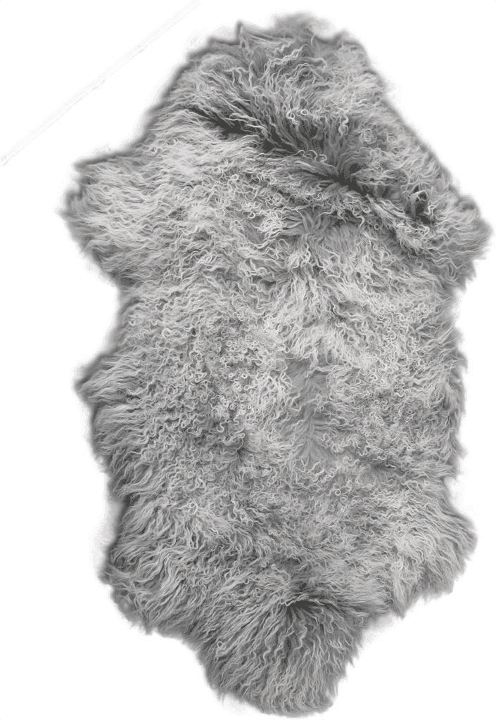 Cowhide 2x3 Deluxe Cowhides - Sheep Skin - Grey Mongolian Sheep Skin Rug Size ~ 35X20 inches or 89X50 cm