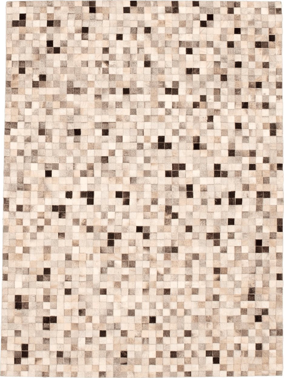 Cowhide 5x7 eCarpet Gallery Hand-Knotted | Area Rug for Living Room, Bedroom | Cowhide Patchwork Accent Grey Rug 4'10" x 6'8" | 350505