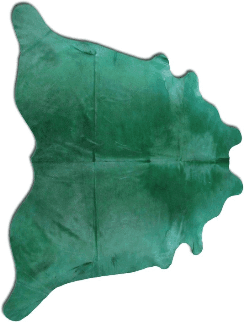 Cowhide Green Deluxe Cowhides - Cowhide Area Rug - Dyed Emerald Green Cowhide Rugs Approx 8X 8 feet or 243X243cm