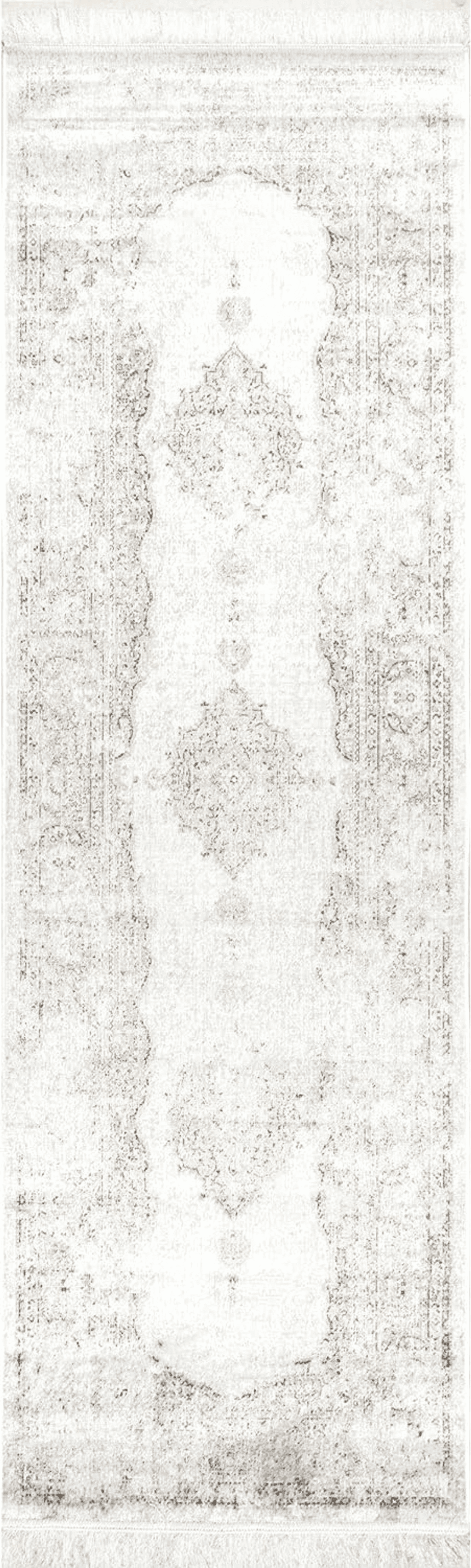 nuLOOM Cantrell Faded Transitional Fringe Runner Rug, 2' 8" x 8', Ivory