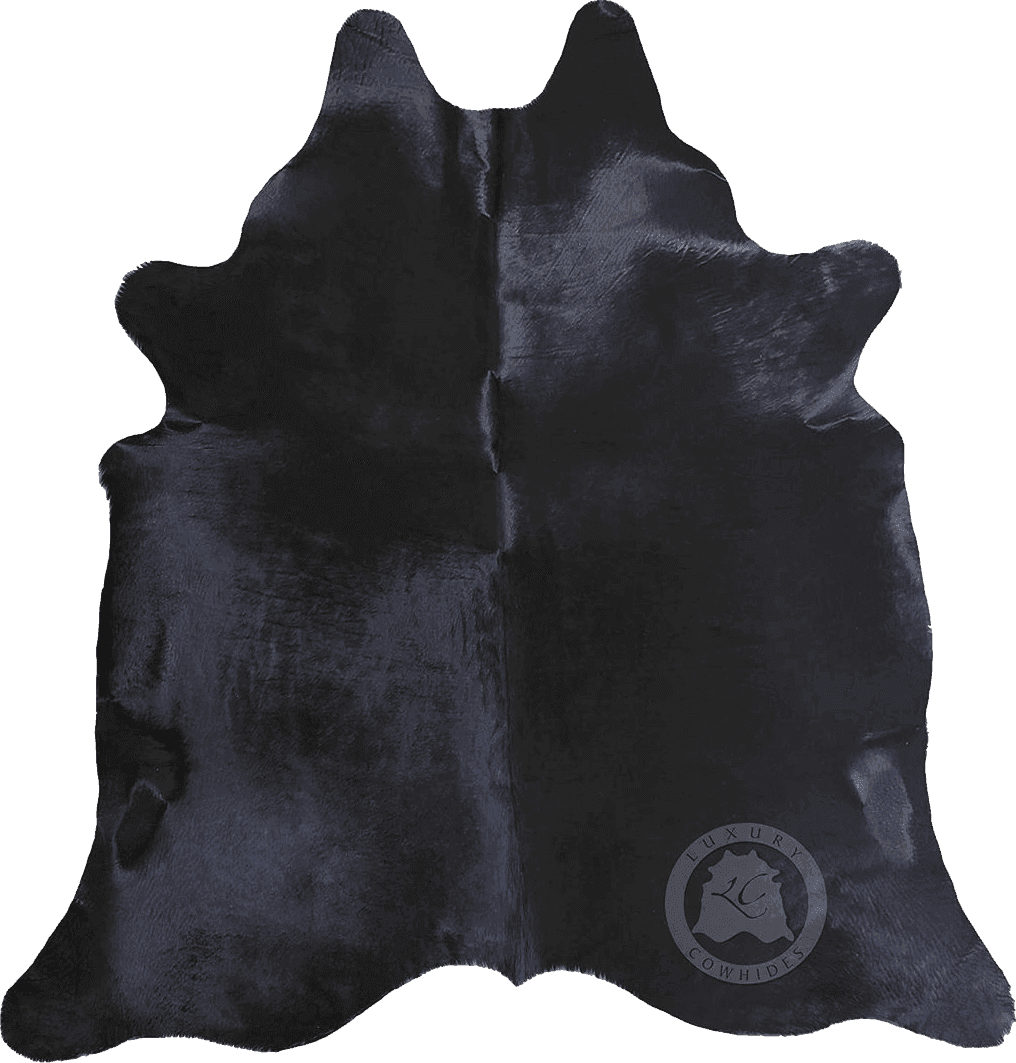 Sunshine Cowhides Genuine Black Cowhide Rug - Luxurious Cow Rug for Bedroom, Living Room, and Home Decor Enthusiasts - Masterpiece of Style and Functionality - XL 6x7-8ft (180x220cm)