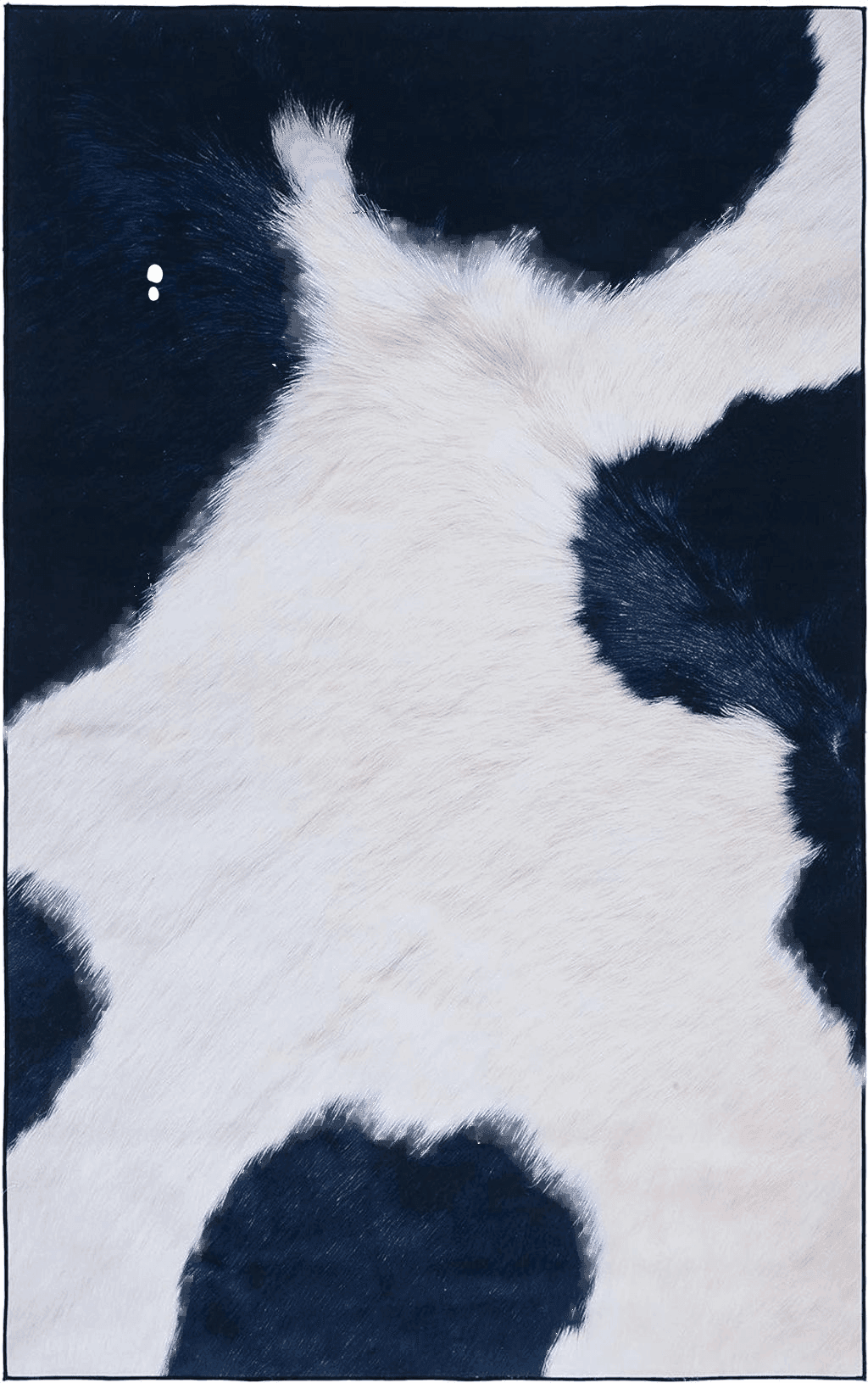 Cowhide Blue Safavieh Faux Hide Collection Area Rug - 8' x 10', Ivory & Dark Blue, Tiger Print Design, Non-Shedding & Easy Care, Machine Washable Ideal for High Traffic Areas in Living Room, Bedroom (FAH548A)