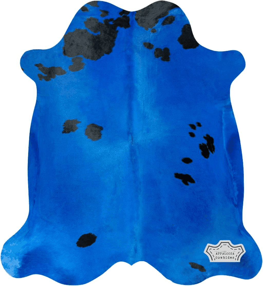 Cowhide 6x9 Appaloosa Cowhides Color Dyed Collection (Vibrant Blue)