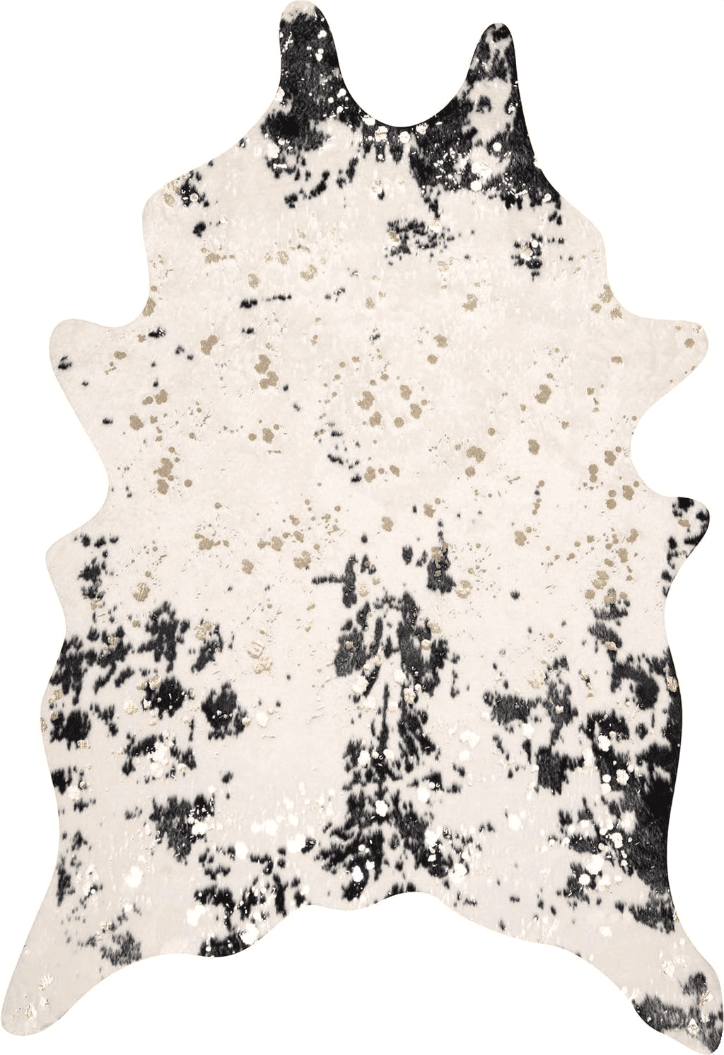 nuLOOM Iraida Contemporary Faux Cowhide Area Rug, 5' x 6' 7", Black